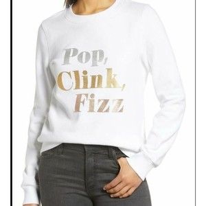 1901 White Sweatshirt with Metallic Text